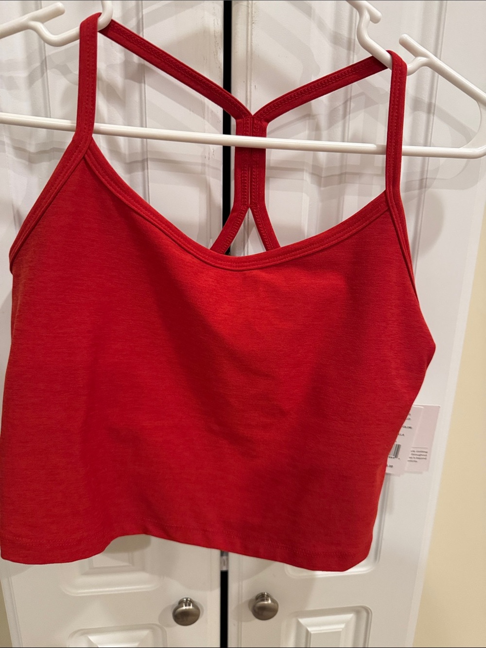 Beyond Yoga Red Strappy Bandeau Crop Top
